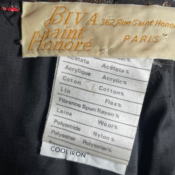 Vintage Biva Saint Honoré Paris Brocade Jacket Black Floral Bird Embroidered - Picture 5 of 10